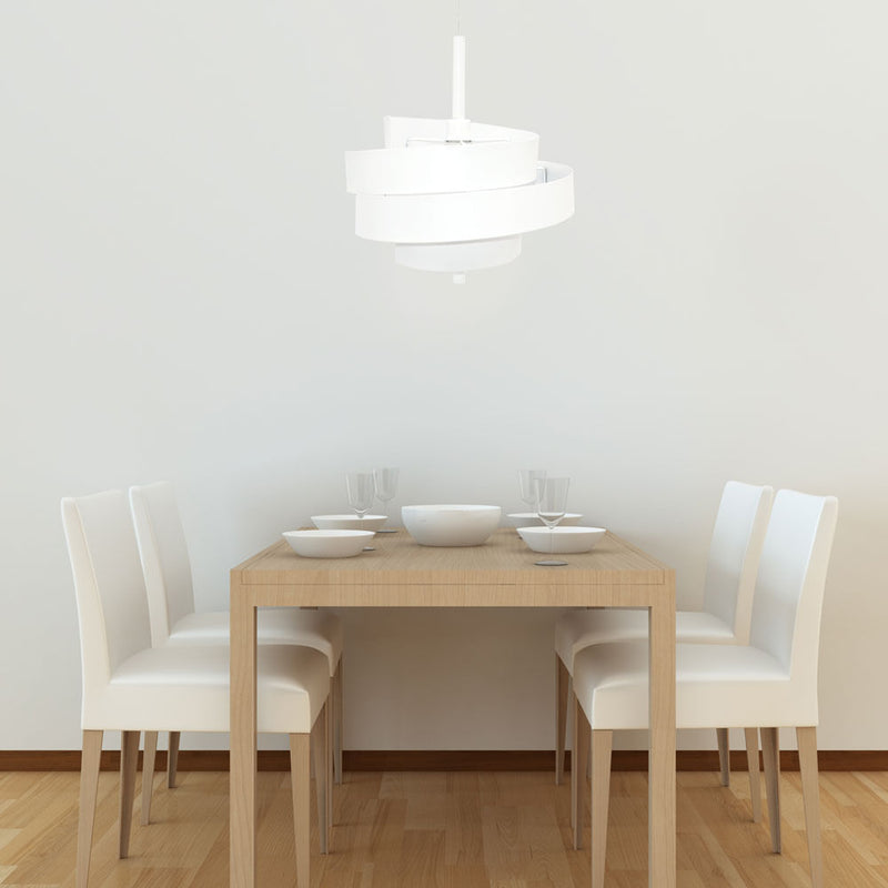 Pendente Spiros d 48cm X 48cm  1xe27 127v / 220v Branco - EY003 - Bella Iluminação