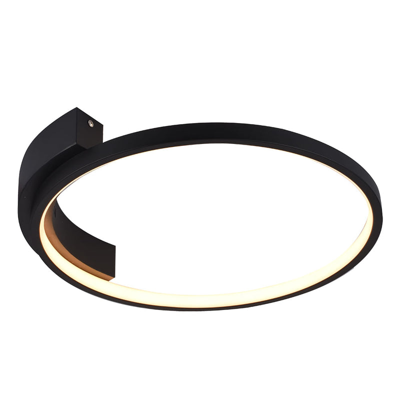 Plafon de Sobrepor Bambole Preto (d)40cm (a)6cm  1x24w 3000k 813lm - FO026SB - Bella Iluminação