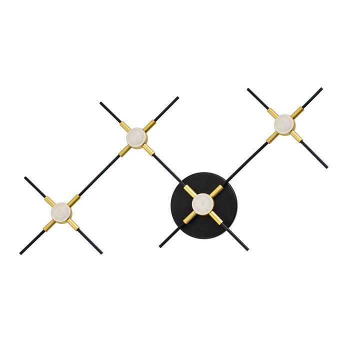 Arandela Link Preto Dourado Led 14w 39x60cm Ft002 St2133