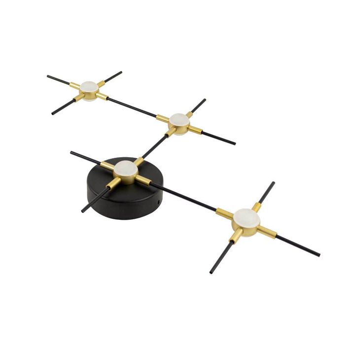 Arandela Link Preto Dourado Led 14w 39x60cm Ft002 St2133