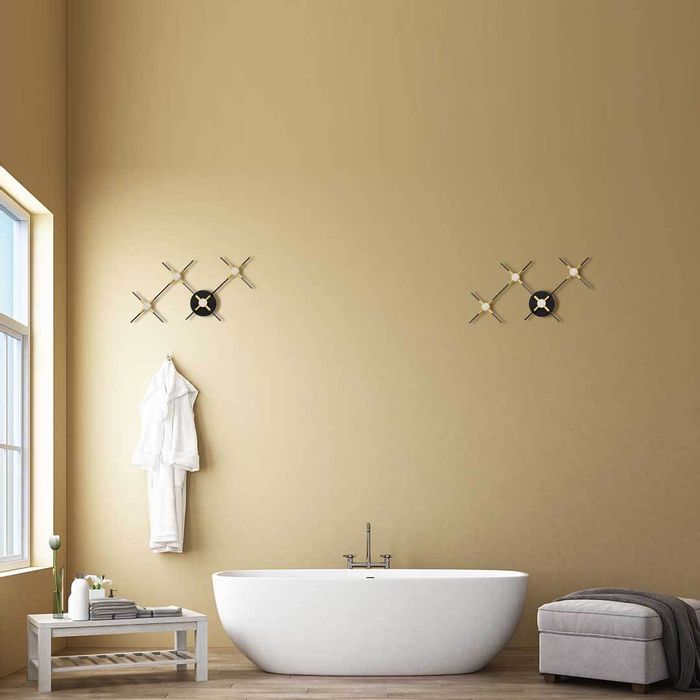Arandela Link Preto Dourado Led 14w 39x60cm Ft002 St2133