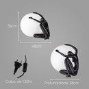 Abajur Gaya Moderno FZR003 BK Preto Fosco para 1 E27 Starlux ST2563