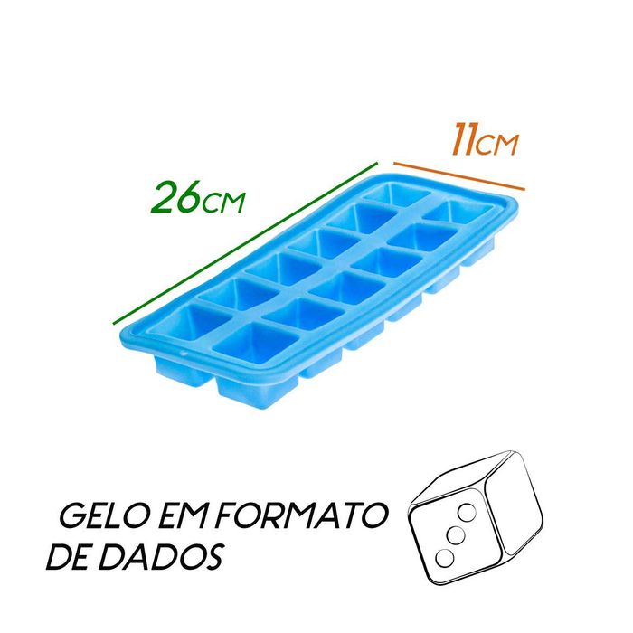 Forma de silicone em formato de dados para gelo St1653