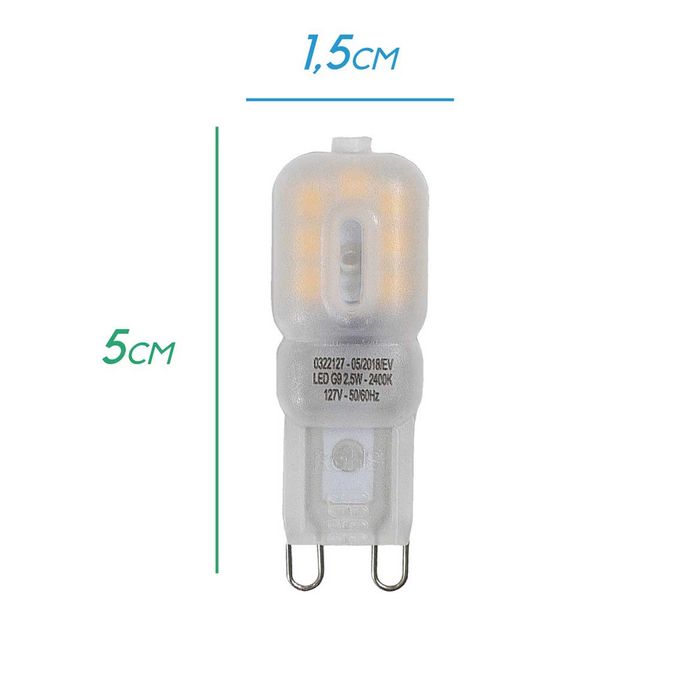 Lâmpada LED G9 2,5W 2400K Germany 0322127/0322220 ST329