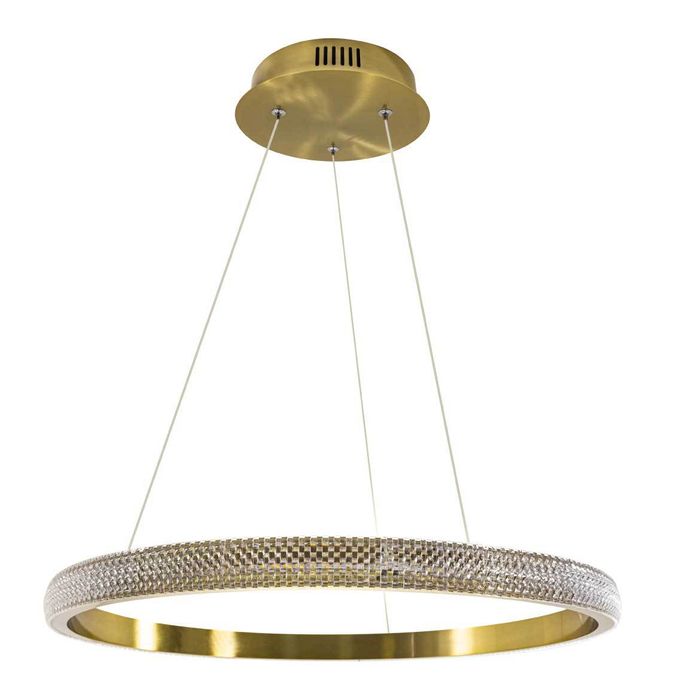 Lustre Pendente Oca Dourado 1 Arco 60cm 32W Bella Iluminação GD001 St1879