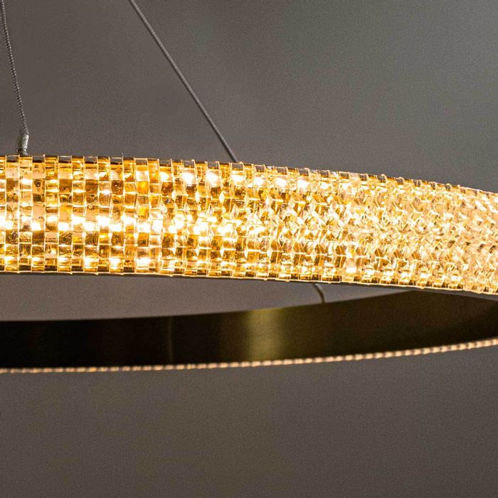 Lustre Pendente Oca Dourado 1 Arco 60cm 32W Bella Iluminação GD001 St1879