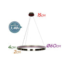 Lustre Pendente Oca Nickel 1 Arco 60cm 32W Bella Iluminação GD001NK ST1879