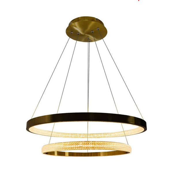 Lustre Pendente Oca Dourada 2 Arcos 54W Bella Iluminação GD002 ST1877