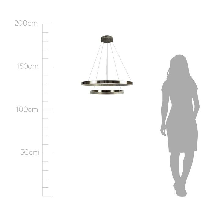 Lustre Pendente Oca Nickel 2 Arcos 54W Bella Iluminação GD002NK ST1877