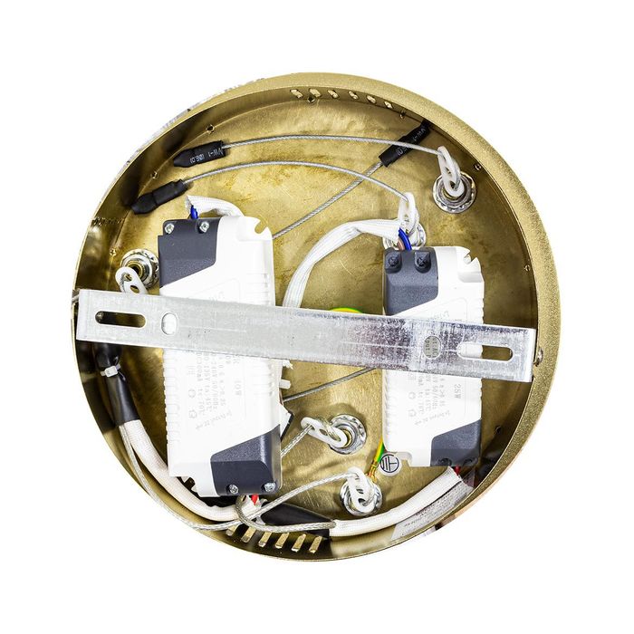 Lustre Pendente Oca Dourada 2 Arcos 54W Bella Iluminação GD002 ST1877