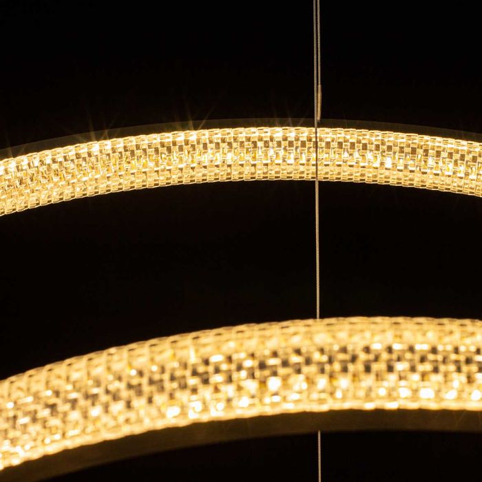 Lustre Pendente Bella Oca 2 Aneis 80 e 60cm 74W GD003NK ST1878
