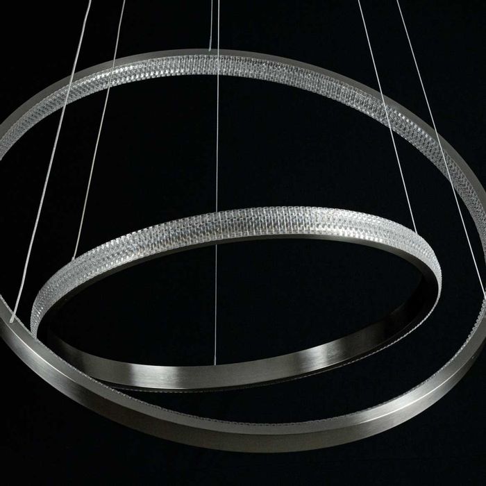 Lustre Pendente Bella Oca 2 Aneis 80 e 60cm 74W GD003NK ST1878