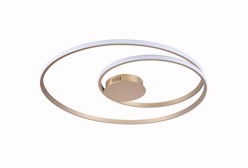 Plafon Órbita Dourado  (d)69 +38cm (a)2cm  1x60w 3000k 3230lm - GD007LG - Bella Iluminação