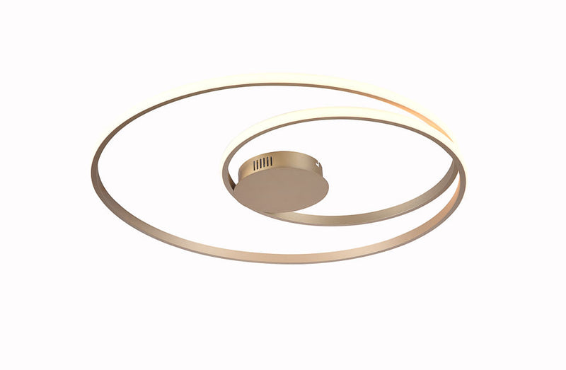 Plafon Órbita Dourado  (d)69 +38cm (a)2cm  1x60w 3000k 3230lm - GD007LG - Bella Iluminação