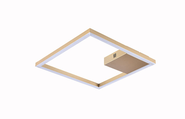 Plafon Tec Dourado (c)40cm (l)40cm (a)4cm  1x30w 3000k 1790lm - GD014G - Bella Iluminação