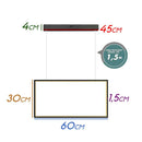 Pendente Tec Preto 30x60cm LED 32W 3000k GD016B Bella ST2465