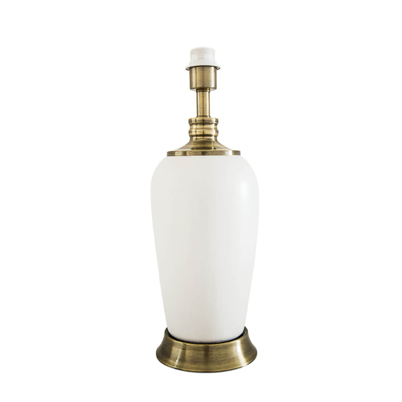 Base Para Abajur Piano Bronze e Branco (d)17cm (a)50cm  1xe27 40w - GL012W - Bella Iluminação