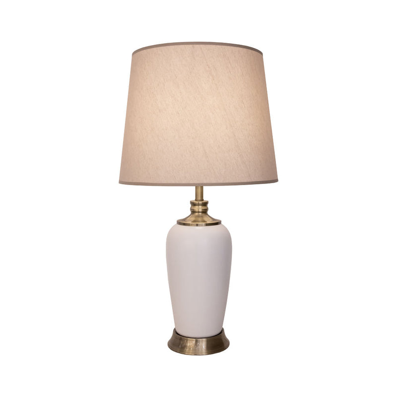 Base Para Abajur Piano Bronze e Branco (d)17cm (a)50cm  1xe27 40w - GL012W - Bella Iluminação