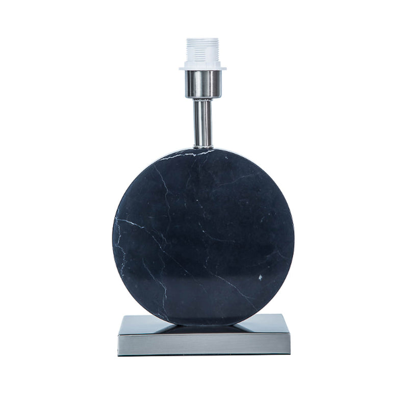 Base Para Abajur Biagio Nickel e Preto (d)22cm (c)cm (a)37cm  1xe27 40w - GL016BN - Bella Iluminação