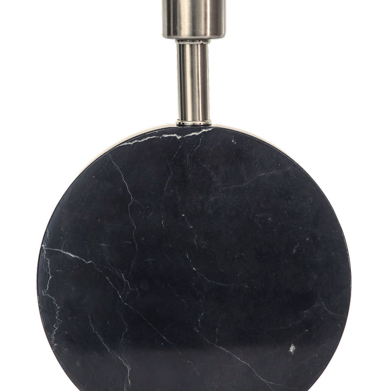 Base Para Abajur Biagio Nickel e Preto (d)22cm (c)cm (a)37cm  1xe27 40w - GL016BN - Bella Iluminação