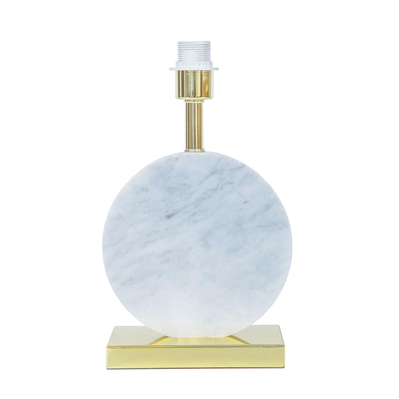 Base Para Abajur Biagio Dourado  e Branco (d)22cm (c)cm (a)37cm  1xe27 40w - GL016WG - Bella Iluminação