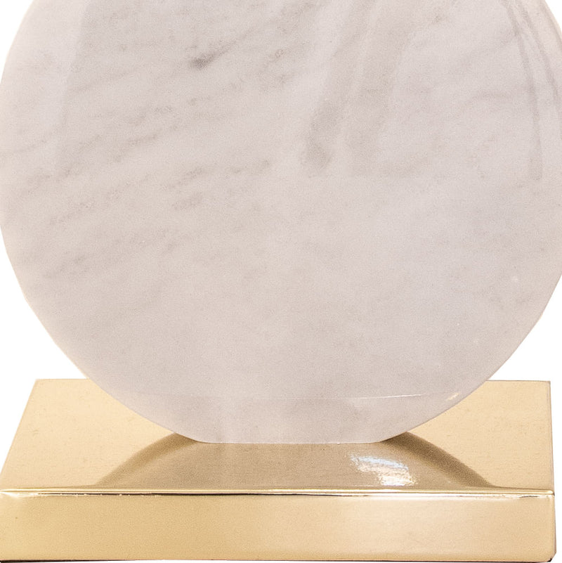 Base Para Abajur Biagio Dourado  e Branco (d)22cm (c)cm (a)37cm  1xe27 40w - GL016WG - Bella Iluminação