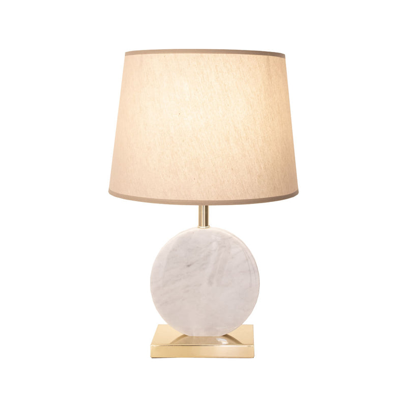Base Para Abajur Biagio Dourado  e Branco (d)22cm (c)cm (a)37cm  1xe27 40w - GL016WG - Bella Iluminação