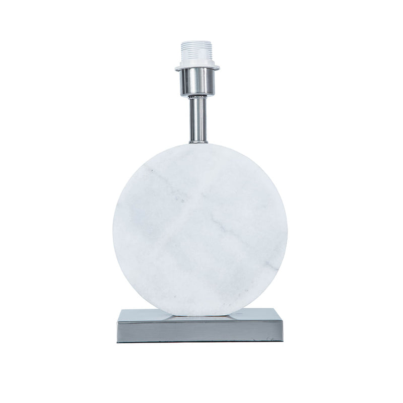 Base Para Abajur Biagio Nickel e Branco (d)22cm (c)cm (a)37cm  1xe27 40w - GL016WN - Bella Iluminação