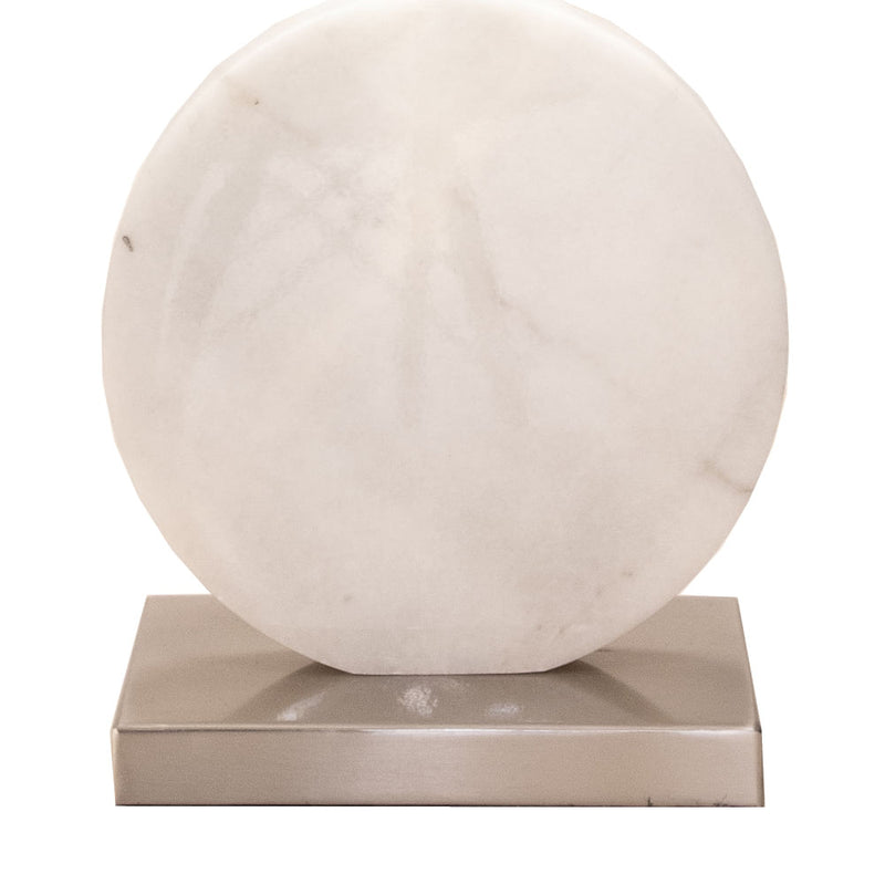 Base Para Abajur Biagio Nickel e Branco (d)22cm (c)cm (a)37cm  1xe27 40w - GL016WN - Bella Iluminação