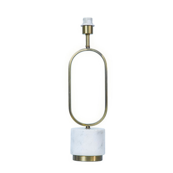 Base Para Abajur Ovale Bronze e Branco (d)16cm (c)cm (a)56cm  1xe27 40w - GL019G - Bella Iluminação
