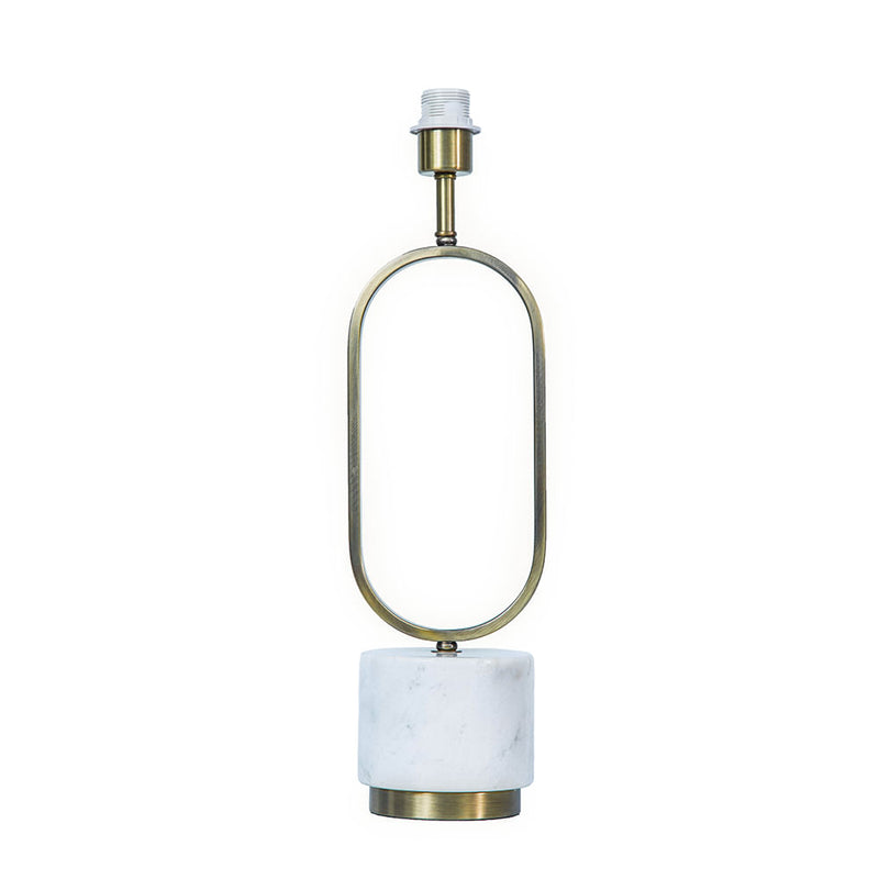 Base Para Abajur Ovale Bronze e Branco (d)16cm (c)cm (a)56cm  1xe27 40w - GL019G - Bella Iluminação