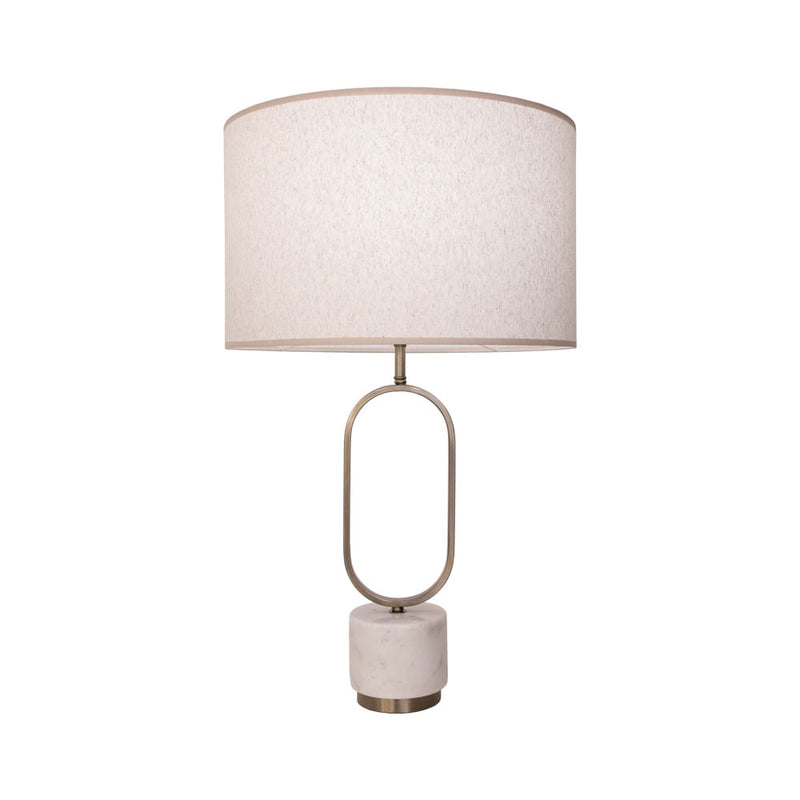 Base Para Abajur Ovale Bronze e Branco (d)16cm (c)cm (a)56cm  1xe27 40w - GL019G - Bella Iluminação