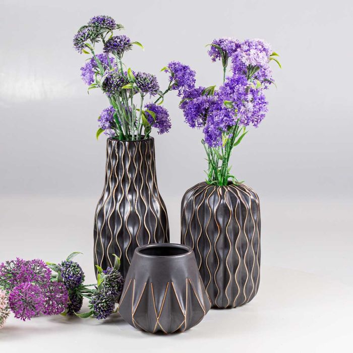 Vaso de Cerâmica Decorativo em Alto Relevo GS0015 ST1665