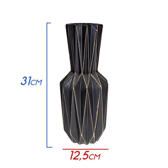 Vaso De Cerâmica Decorativo Em Alto Relevo Gs0018 St1665