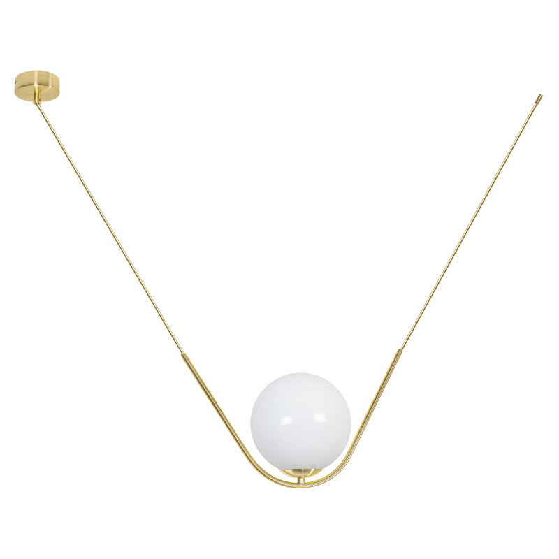 Pendente Cora Gold Brilho Cúpula Globo Vidro Leitoso P/ 1 Lamp G9 GW1398-1S ST1753