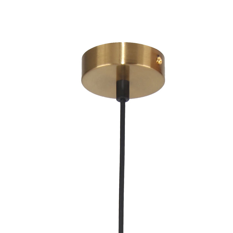 Pendente Lanterna Dourado e Branco (d)50cm (a)32cm  1x16w 3000k 800lm - HC010 - Bella Iluminação