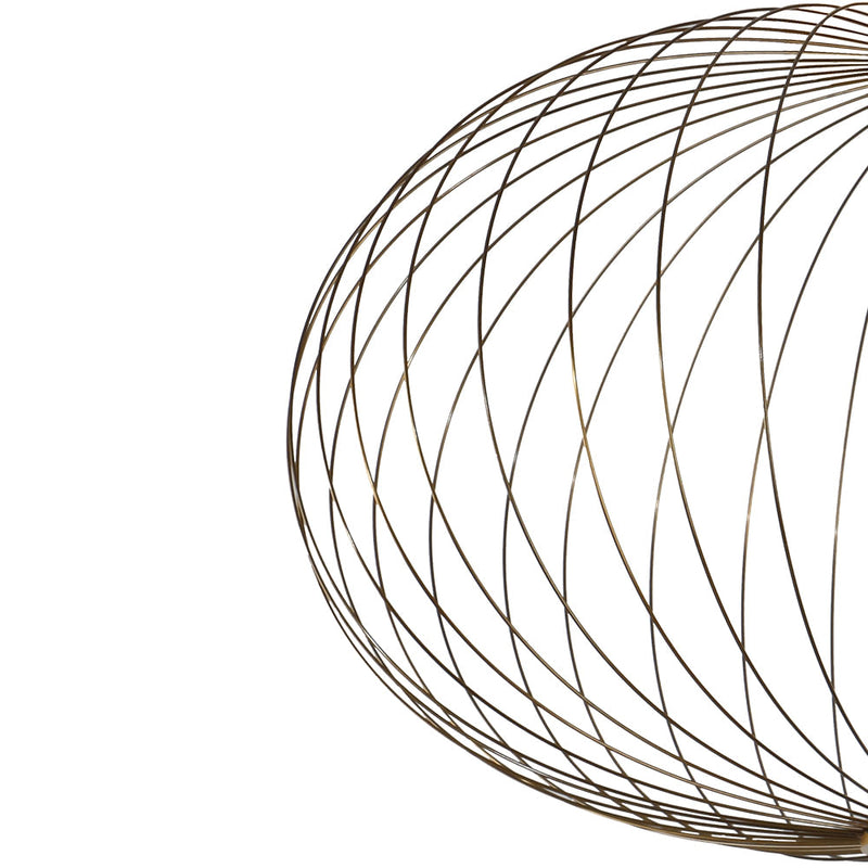 Pendente Lanterna Dourado e Branco (d)50cm (a)32cm  1x16w 3000k 800lm - HC010 - Bella Iluminação