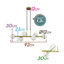 Pendente Abaporu Ouro 6 Cúpulas de Vidro para G9 HL003W Bella ST1864