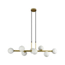 Pendente Abaporu Dourado com 8 Cúpulas Globo Vidro p/ G9 HL004W Bella ST1863