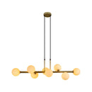 Pendente Abaporu Dourado com 8 Cúpulas Globo Vidro p/ G9 HL004W Bella ST1863