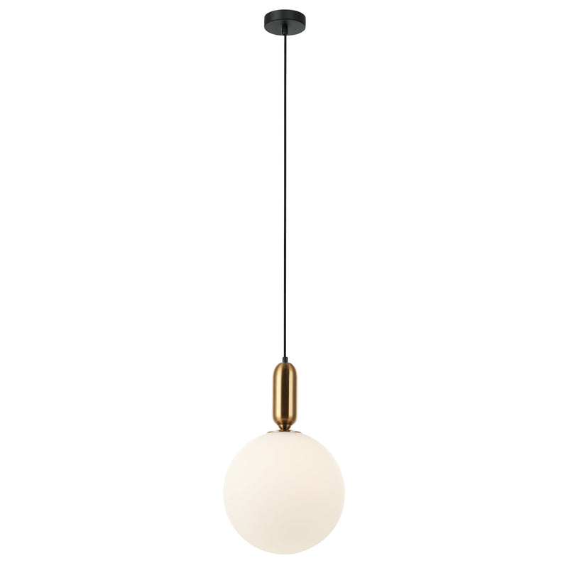 Pendente Cuica Bronze e Branco (d)30cm (a)47cm  1xe27 40w - HL008M - Bella Iluminação