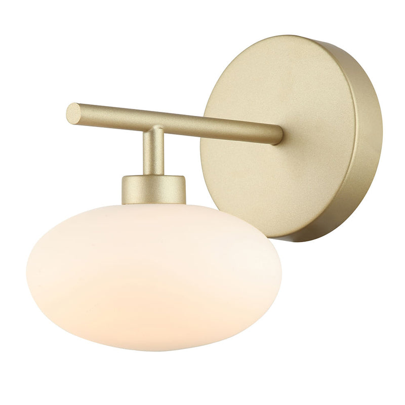 Arandela Samba Dourado e Branco (c)14cm (l)18.5cm (a)20cm  1xg9 25w - HL013 - Bella Iluminação