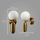 Arandela Cuíca Bronze Globo Vidro Branco Bella HL016 ST2437