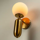 Arandela Cuíca Bronze Globo Vidro Branco Bella HL016 ST2437