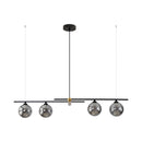 Pendente Bambu Preto HL017LB 98cm Globos Vidro P/ G9 Bella ST2708