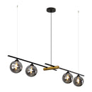 Pendente Bambu Preto HL017LB 98cm Globos Vidro P/ G9 Bella ST2708