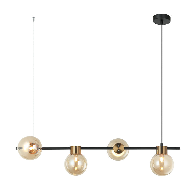 Pendente Tutu Preto E Dourado E Champagne (D)0Cm (C)84Cm (L)28,5Cm (A)20Cm  4X100W  0Lm G9 - HL027P - Bella Iluminação