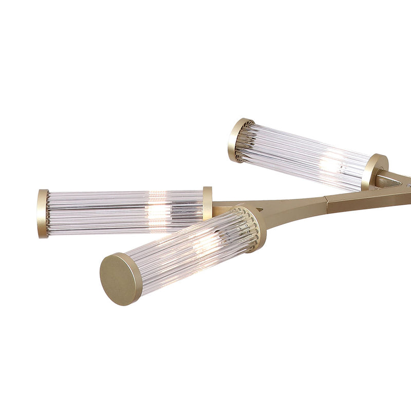 Pendente Floresta Dourado e Transparente (c)100cm (l)40cm (a)40cm  6xg9 - HM001 - Bella Iluminação