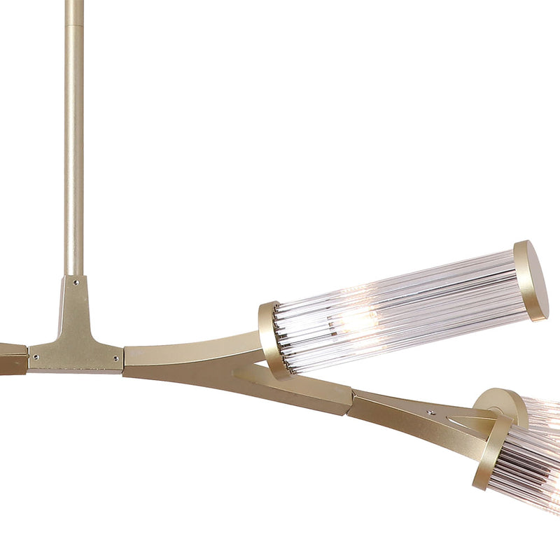 Pendente Floresta Dourado e Transparente (c)100cm (l)40cm (a)40cm  6xg9 - HM001 - Bella Iluminação