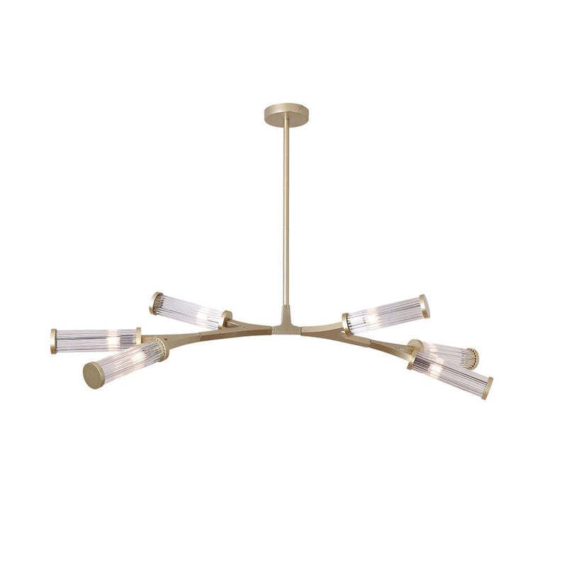 Pendente Floresta Dourado e Transparente (c)100cm (l)40cm (a)40cm  6xg9 - HM001 - Bella Iluminação